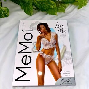 Lace bralette and matching thong set